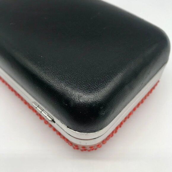 Diane von Furstenberg Bright Coral Small Crystal Embellished Convertible Clutch - Picture 7 of 10